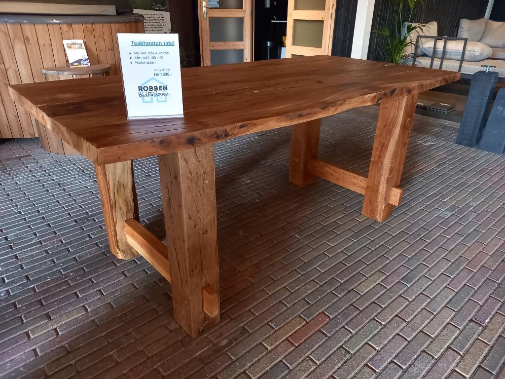 AANBIEDING! Teakhouten dining table 180 x 90 MOOI VOORDELIG!, Huis en Inrichting, Tafels | Eettafels, Nieuw, 50 tot 100 cm, 150 tot 200 cm