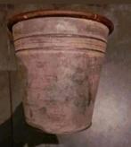 Zinken bloempot 18 cm hoog 20 cm breed, Tuin en Terras, Tuin, Minder dan 30 cm, Minder dan 60 cm, Rond