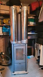 Houtkachel met 5 pijpen, Gebruikt, Houtkachel, Ophalen of Verzenden, Vrijstaand