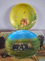 Blikken Schalen met Konijnen, Ophalen of Verzenden, Gebruikt