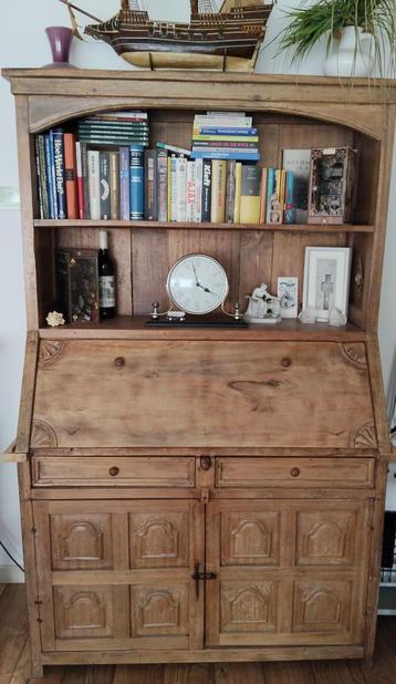 Wandkast/secretaire hout - Handgemaakt. beschikbaar voor biedingen