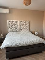 Bed Karlsson boxspring 180x200, Huis en Inrichting, Ophalen, Bruin, Tweepersoons, Zo goed als nieuw