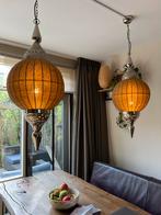 ECHTE Oosterse lampen gouden kraaltjes voor eettafel, Ophalen of Verzenden, Zo goed als nieuw, 50 tot 75 cm, Glas