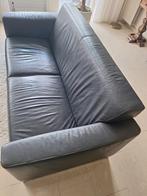 TE KOOP BLAUW LEDEREN BANKSTEL MONTEL, Ophalen, Gebruikt, 150 tot 200 cm, Tweepersoons