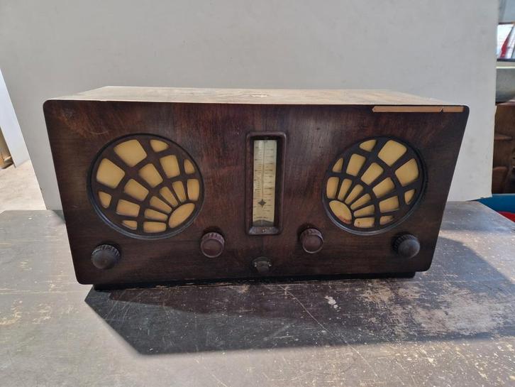 Mooie antieke radio MicMichael Twin Supervox, Antiek en Kunst, Antiek | Tv's en Audio, Ophalen of Verzenden
