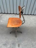 Originele De Wit bureaustoel - Vintage industrieel, Huis en Inrichting, Stoelen, Ophalen, Gebruikt, Bruin, Eén