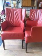Set van 4 rood leren eetkamerstoelen, Ophalen, Therebels1973@gmail.com, Zo goed als nieuw, The Rebels