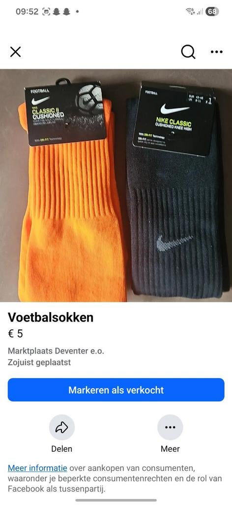 Nike Dryfit voetbalsokken mt 43, Kleding | Heren, Sokken en Kousen, Zwart, Nike, Nieuw, Ophalen of Verzenden