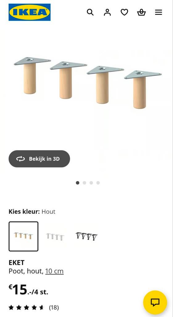 Eket poten hout, 12 stuks (3 sets), Ophalen, Gebruikt