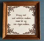 7 tegeltjes met spreuk,  uit 1960-1979 denken we., Ophalen, Huis en Inrichting
