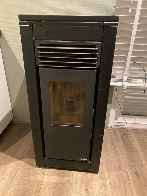 Pelletkachel Ferlux Nerea 10 – 10 kW – evt rookkanaal, Huis en Inrichting, Kachels, Gebruikt, Vrijstaand, Pelletkachel, Overige brandstoffen