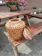 MANDJE MET DEKSEL, Ophalen, Zo goed als nieuw, Hout
