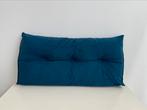 3x blauwe (bed/rug/hoofd) kussens, Ophalen, Gebruikt