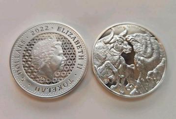Tokelau 2022 Bull vs Bear 1 Oz Zilver Proof beschikbaar voor biedingen