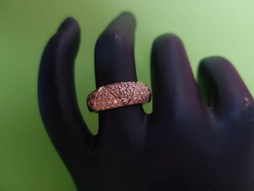 14 krt rozé gd design bombay ring met champ. en wit brilj, Sieraden, Tassen en Uiterlijk, Ringen, Nieuw, Dame, 17 tot 18, Goud