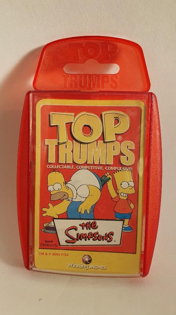 The Simpsons Top Trumps kaartspel, Winning Moves 2003. 5C2, Verzamelen, Tweedehands verkoop, Tweedehands verkoop, Gebruikt, Overige typen