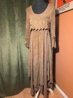 Italiaanse bruine boho jurk, geborduurd. Maat 34, bieden ok!, Bruin, Verzenden, Zo goed als nieuw, Maat 34 (XS) of kleiner