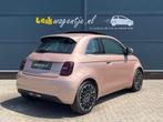 Fiat 500 La Prima 42 kWh *schuifdak *leder *p-camera *rosé, Gebruikt, Overige kleuren, 4 stoelen, Leder