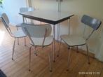 Mooie set grijs witte formica stoelen en tafel jaren 60!!, Ophalen, Gewoon mooi formica!!, Zo goed als nieuw, Vier