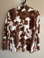 My Pashion lange mouw top met col in koeprint | mt L, Maat 38/40 (M), Bruin, Ophalen of Verzenden, Zo goed als nieuw