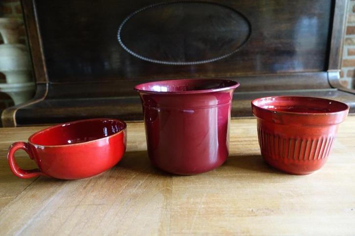 diverse rode bloempotten - vanaf 1,- pst, Tuin en Terras, Bloempotten, Zo goed als nieuw, Aardewerk, Binnen, Ophalen of Verzenden