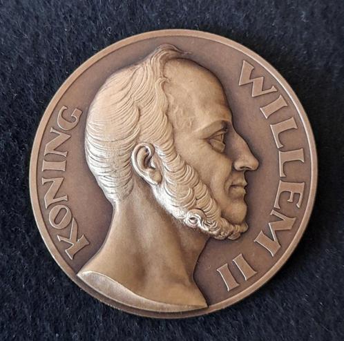 Bronzen penning Koning Willem II 1792-1849, Postzegels en Munten, Penningen en Medailles, Brons, Nederland, Ophalen of Verzenden