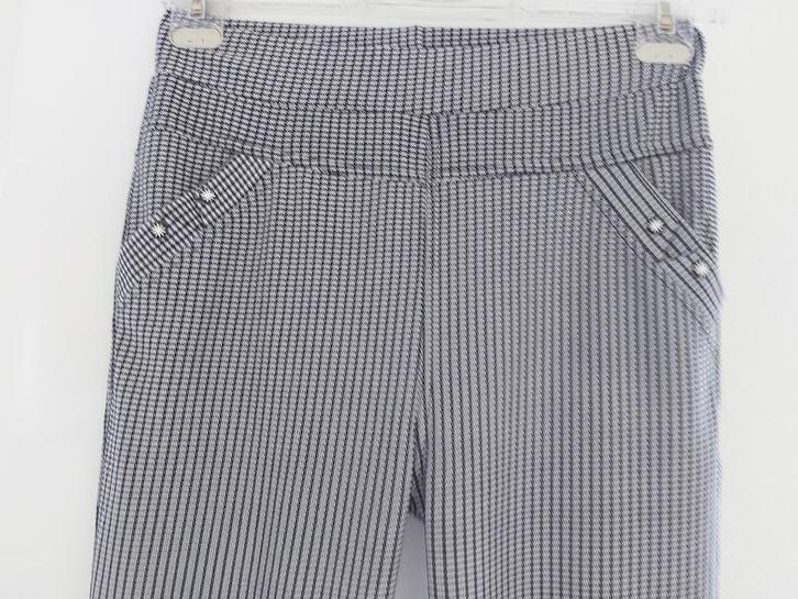 Jersey stretch Pepita broek., Kleding | Dames, Broeken en Pantalons, Zo goed als nieuw, Maat 38/40 (M), Zwart, Lang, Ophalen of Verzenden