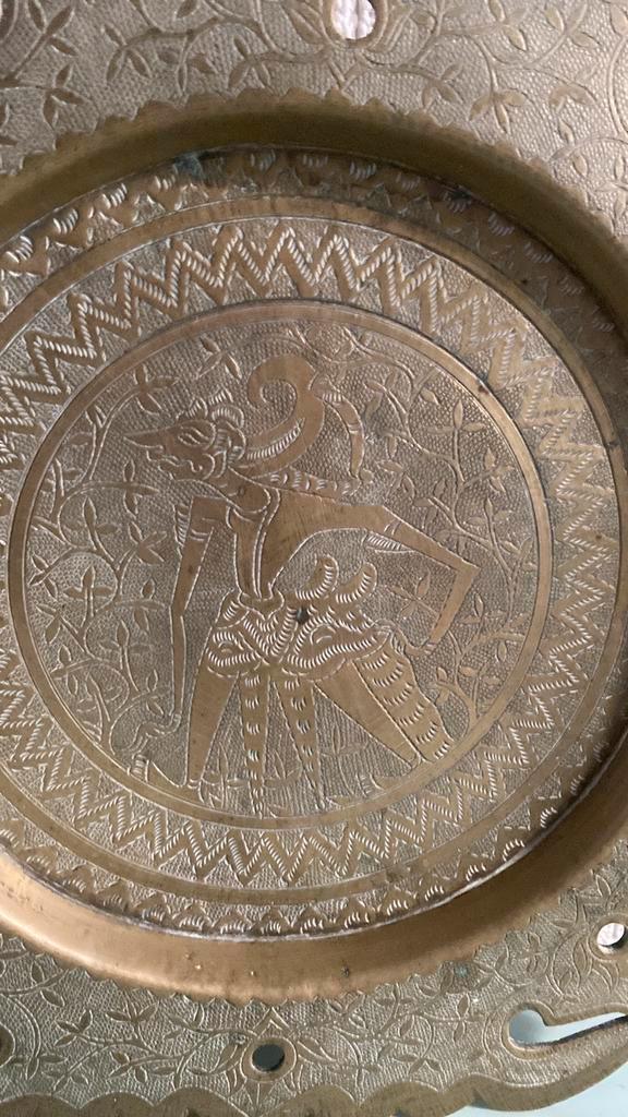 Koperen wajang dienblad, Antiek en Kunst, Antiek | Koper en Brons, Ophalen of Verzenden