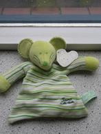 Knuffeldoek Muis Mike the Mouse merk Tiamo groene streep, Ophalen of Verzenden, Nieuw, Overige typen