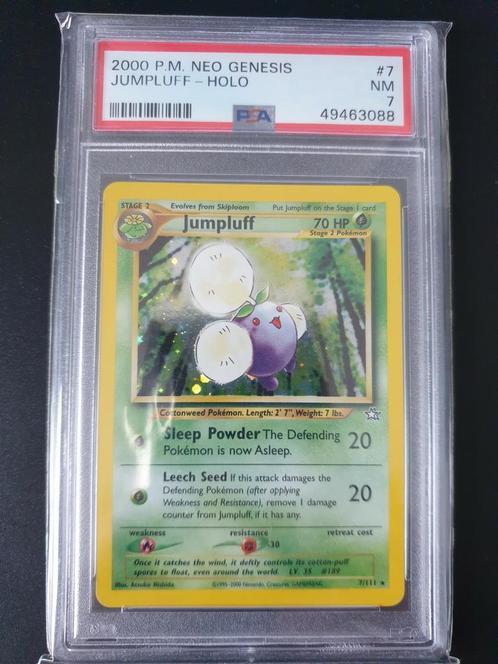 Jumpluff holo 7/111 PSA 7, Hobby en Vrije tijd, Verzamelkaartspellen | Pokémon, Zo goed als nieuw, Losse kaart, Foil, Ophalen of Verzenden