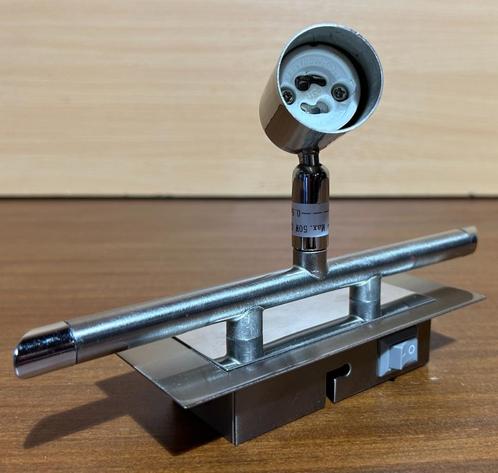 Wand- of plafondarmatuur RVS met 1 spots, Huis en Inrichting, Lampen | Plafondlampen, Zo goed als nieuw, Metaal, Ophalen