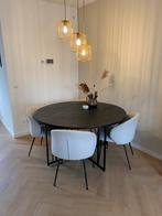 Westwing zwarte ronde eettafel massief mangohout, Huis en Inrichting, Tafels | Eettafels, Ophalen, Zo goed als nieuw, Rond, 100 tot 150 cm