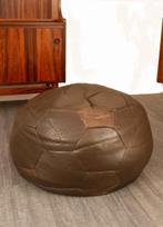 Groot leren patchwork poef - vintage mid century design, Ophalen, Gebruikt, 125 cm of meer, -