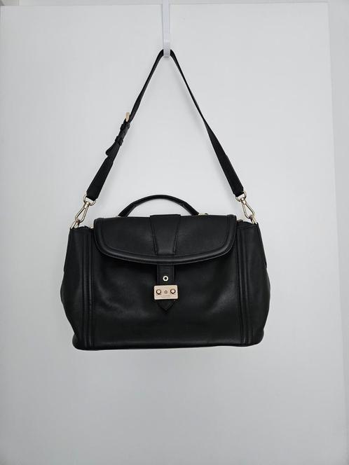 Lancel Paris - zwarte leren schoudertas, Sieraden, Tassen en Uiterlijk, Tassen | Damestassen, Zo goed als nieuw, Schoudertasje