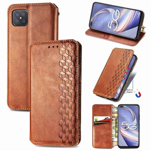 Luxe PU Lederen Wallet Case Set voor OPPO Reno4 Z 5G _ Bruin, Telecommunicatie, Mobiele telefoons | Hoesjes en Frontjes | Overige merken