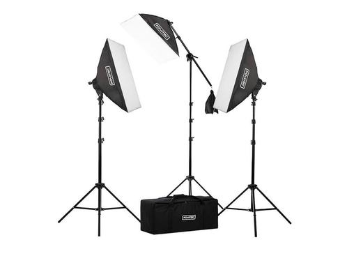 Fovitec Studio Verlichting Set 3 Softbox 2500w foto video, Audio, Tv en Foto, Fotografie | Fotostudio en Toebehoren, Zo goed als nieuw