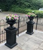 BLACK FRIDAY!  Zwarte Betonnen Buiten-Zuilen & Vazen €220, Tuin en Terras, Bloempotten, Ophalen, 40 cm of meer, Rond, Nieuw