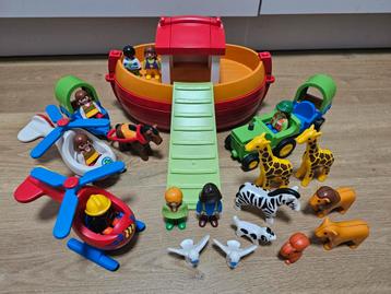 Playmobil 123 grote set (Ark van Noach, paard, tractor, heli beschikbaar voor biedingen