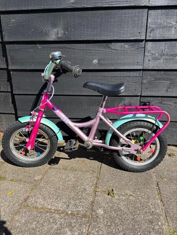 Lief 12 inch kinderfietsje - roze/mintgroen-klaar v avontuur beschikbaar voor biedingen