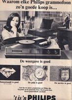 Retro reclame 1966 Philips grammofoon 'n goede koop, Overige typen, Ophalen of Verzenden
