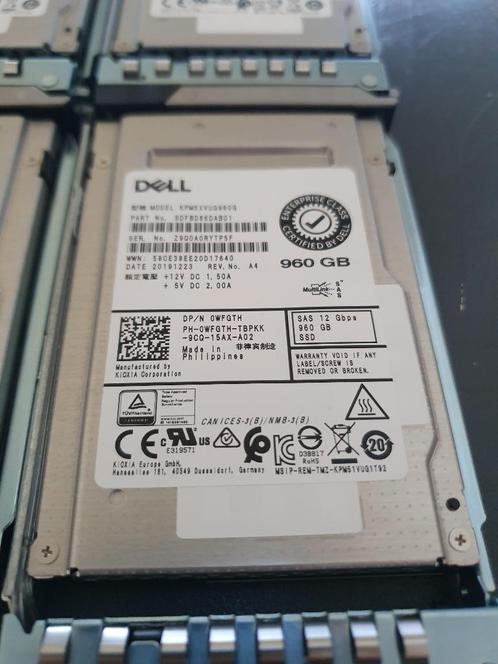 Dell 960gb SAS incl. brackets, Computers en Software, Harde schijven, Gebruikt, Server, Intern, SSD, SAS, Ophalen of Verzenden