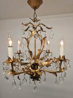 Chique antieke LUCHTER 4-lichts lamp / 67 kristallen pegels, Antiek en Kunst, Antiek | Lampen, Ophalen