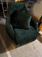2x Groene Fauteuil met Kussen, Huis en Inrichting, Fauteuils, Ophalen, Gebruikt, 75 tot 100 cm, Stof