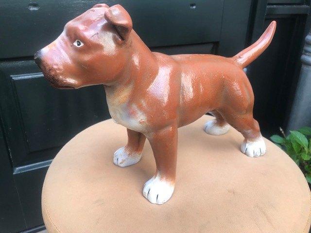 leuk gietijzeren beeld, bulldog, Antiek en Kunst, Kunst | Beelden en Houtsnijwerken, Ophalen of Verzenden
