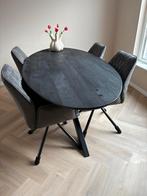 Zwarte ovalen eettafel, Huis en Inrichting, Ophalen, Gebruikt, 100 tot 150 cm, 200 cm of meer