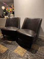 Rofra Bruin Leren Fauteuils - Weinig Gebruikt, Ophalen, Zo goed als nieuw, 50 tot 75 cm, Leer