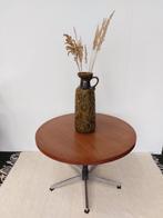 Vintage salontafel rond stervoet teak / chroom, 50 tot 100 cm, Minder dan 50 cm, Rond, Gebruikt