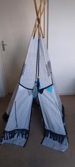 Tipi tent grijs blauw gestippeld, Ophalen of Verzenden
