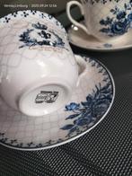 Werner Voss porseleinen theekoppen met schotels – blauw/wit, Ophalen
