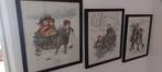 Vintage geborduurde Winterse Tafereeltjes (3 stuks), Antiek en Kunst, Kunst | Etsen en Gravures, Ophalen